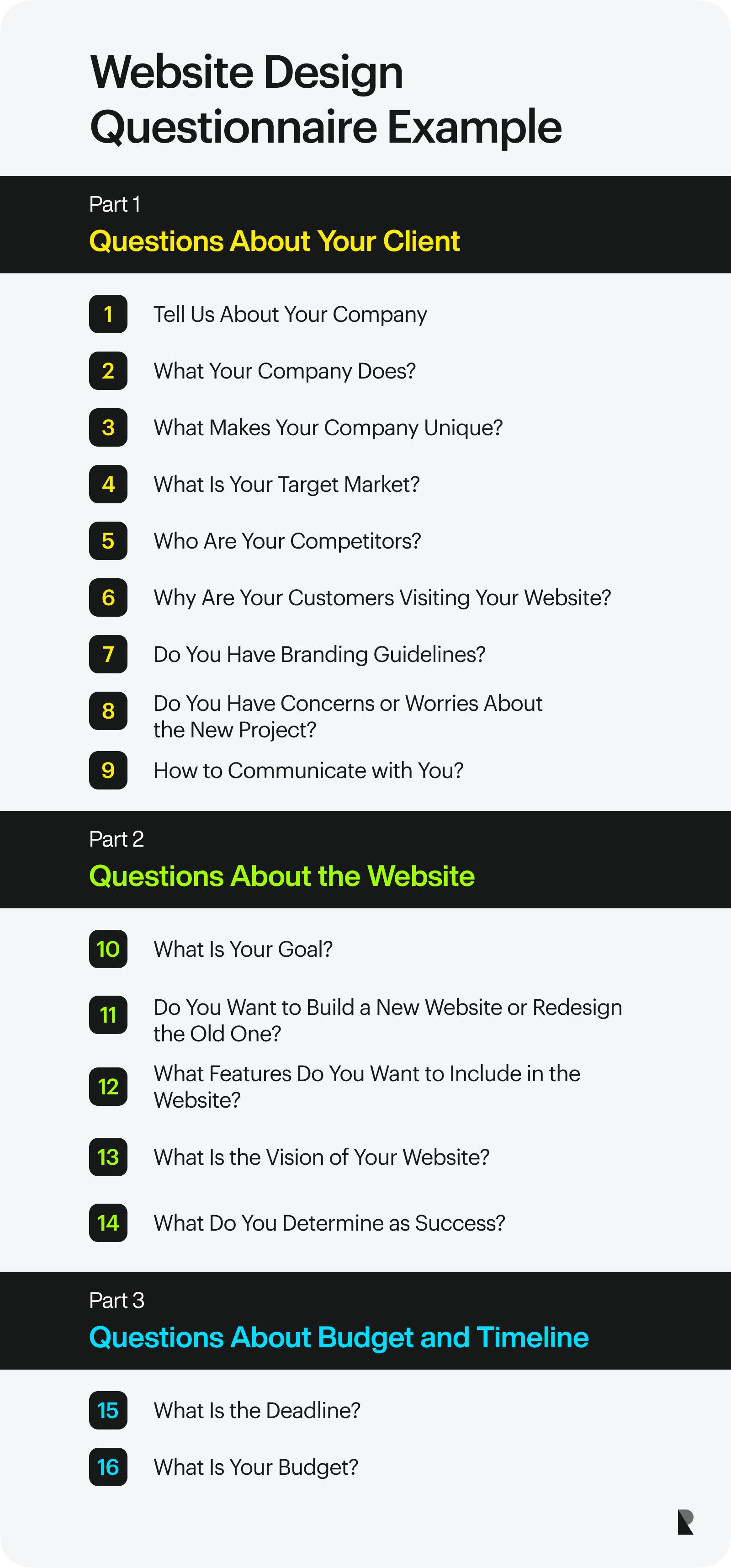 website design questionnaire
