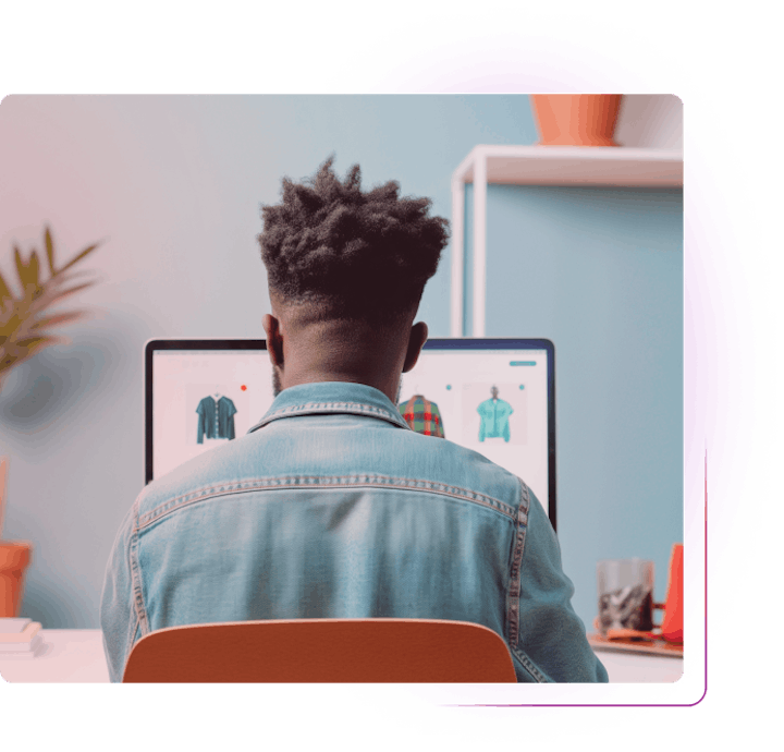 Man doing online shopping